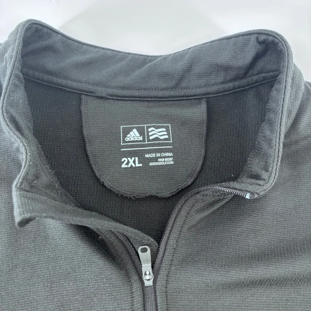 Adidas Pullover Men 2XL Black 1/4 Zip Golf Performance Athletic Layer